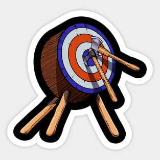 Axes in target - axe throwing Sticker